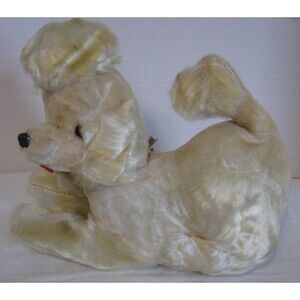 Vtg Talking Animal Lovely Mascot Poodle Transistor Radio Dog Plush (untested)